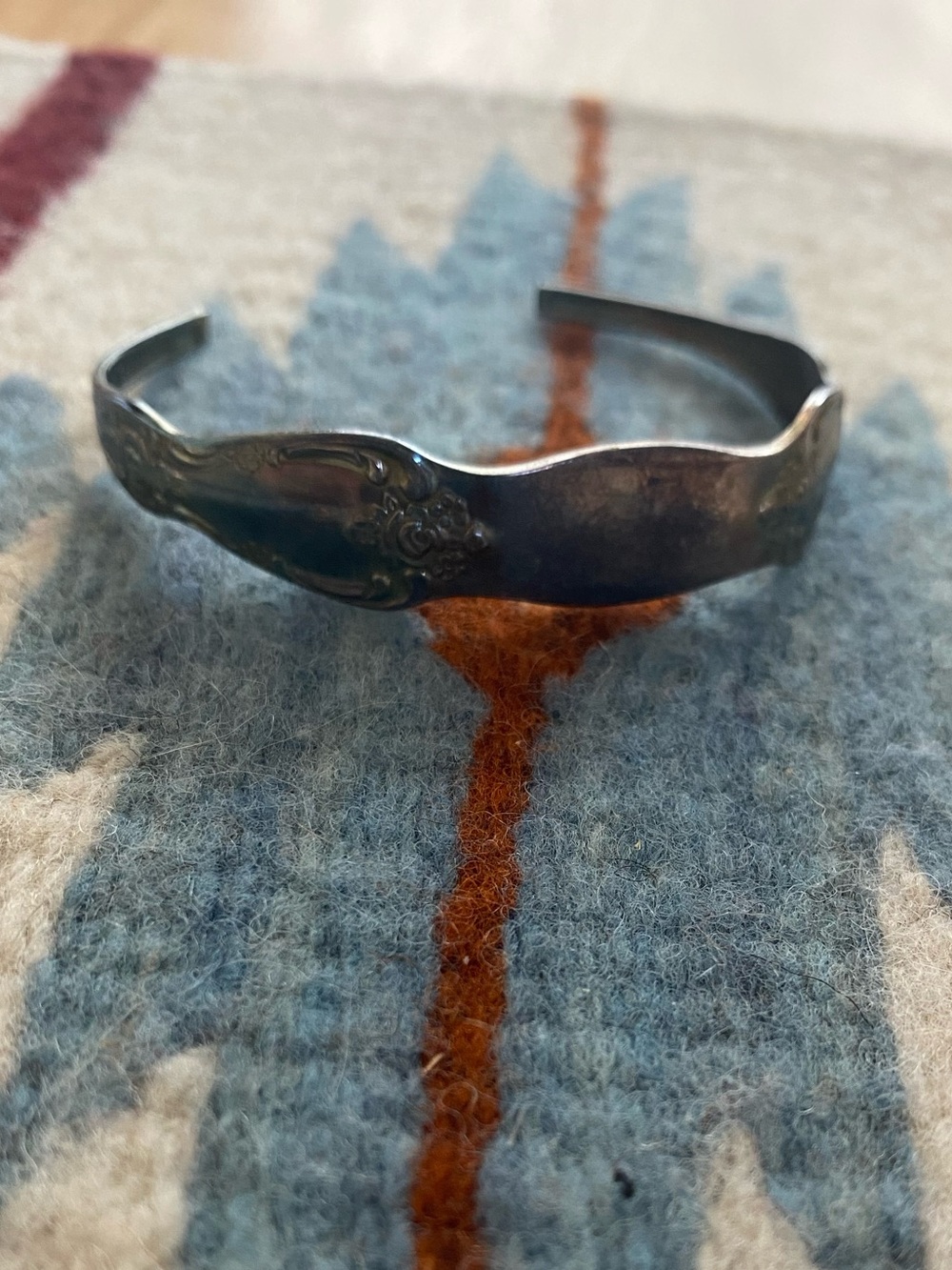 Vintage Silver Plated Upcycled Silverware Cuff Bracelet Unique